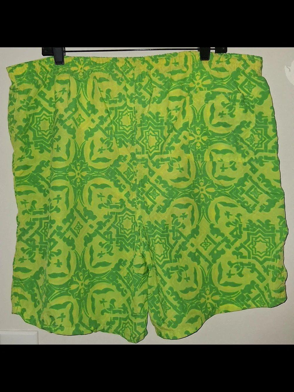 Bugle Boy Bright Yellow & Green Patterned Swim Bermudas
